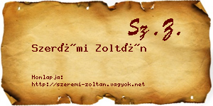 Szerémi Zoltán névjegykártya