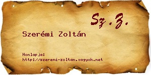 Szerémi Zoltán névjegykártya